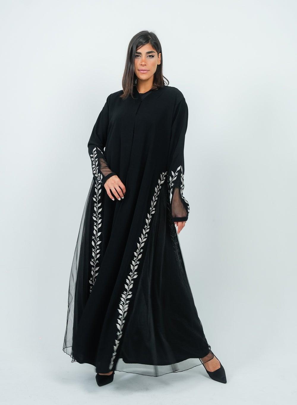 Stylish Floral Embroidery Abaya for Elegant Everyday Wear - Image 1