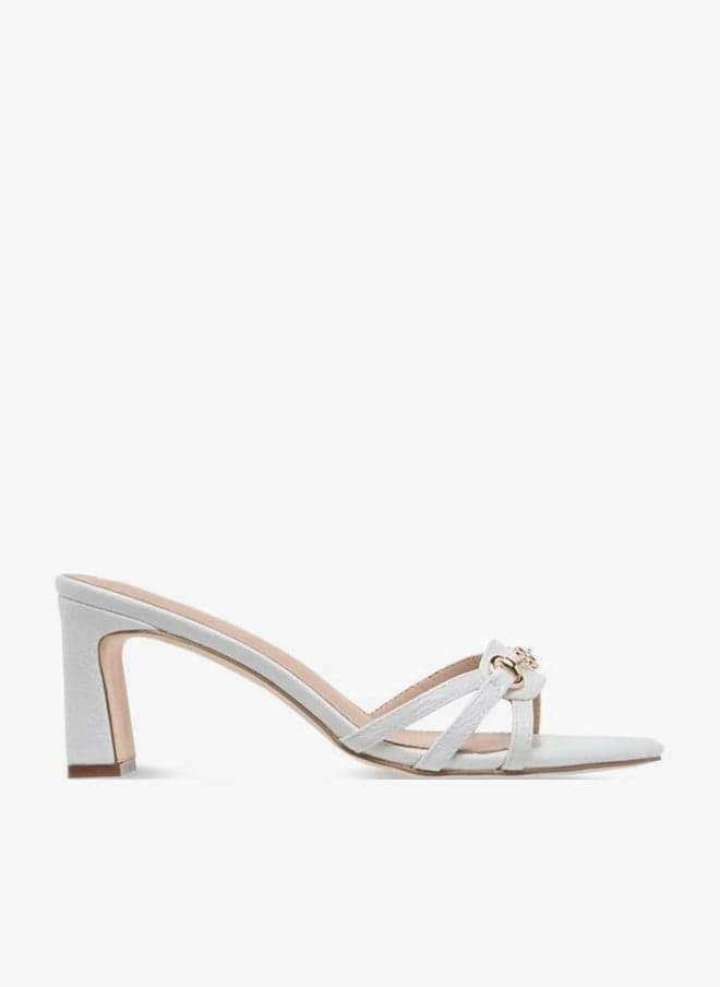 Flora Bella Logo Charm Accent Slip-On Block Heel Sandals - Image 1