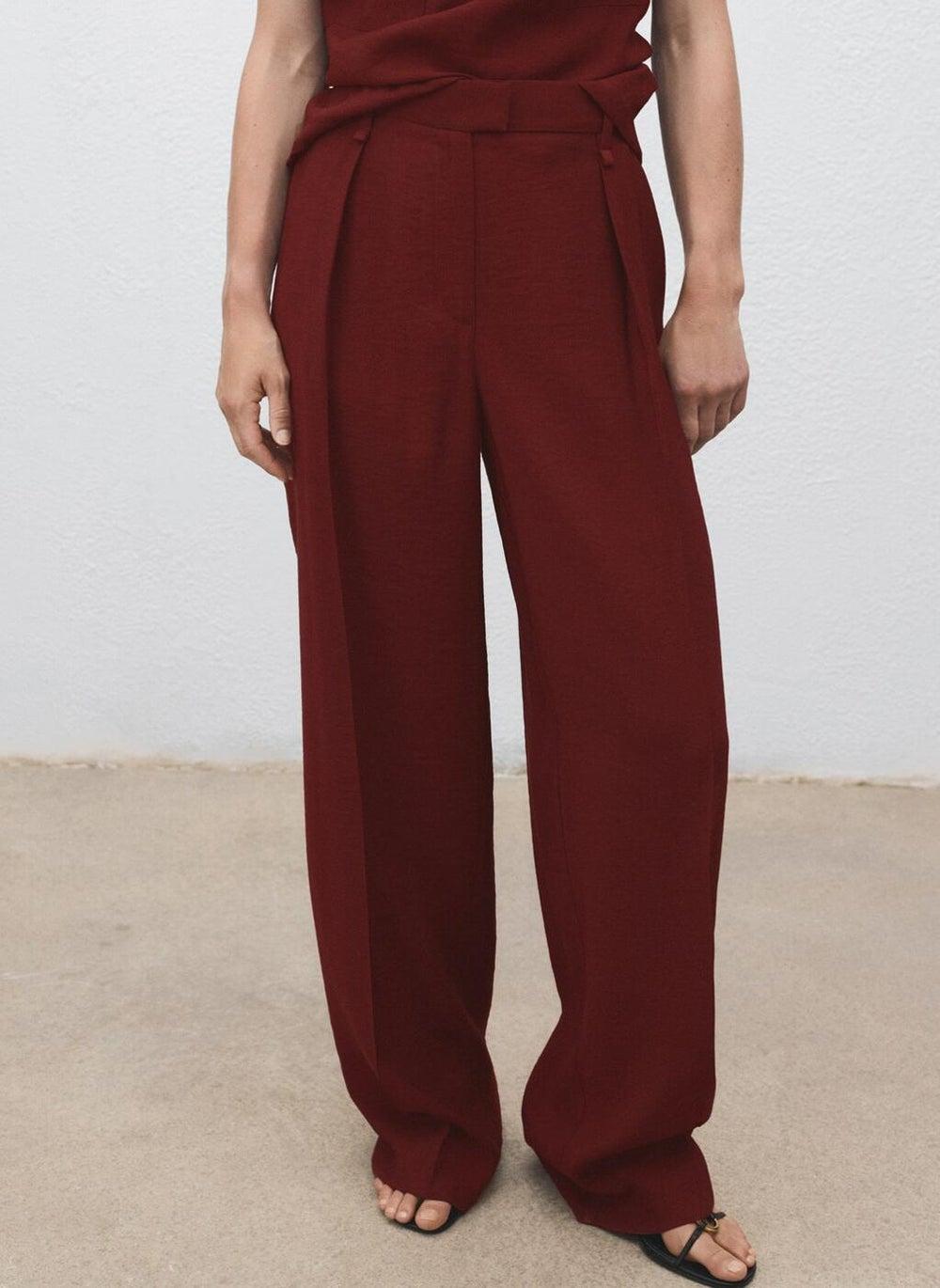 Straight-Fit High-Waist Pleated Trousers - Image 1
