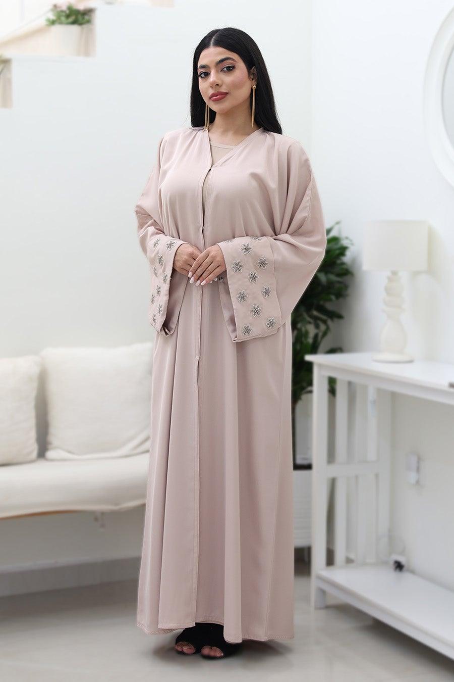 Ethereal Blush Open-Front Abaya 761 - Image 1