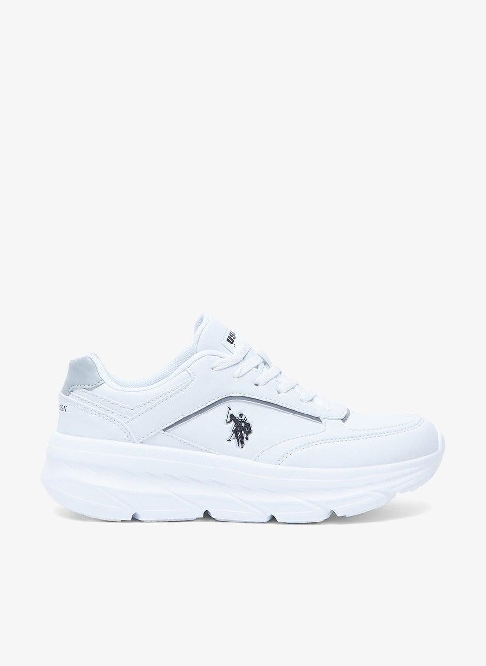 Women's White Low-Top Lace-Up Sneakers for Everyday Wear - Image 1