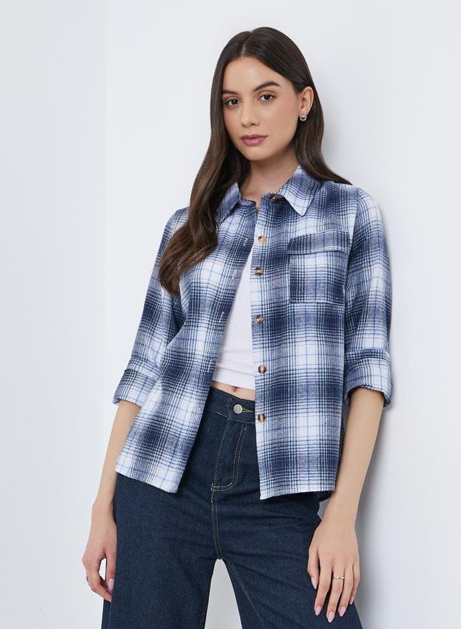 Take Two Checked Oversized Buttoned Shirt - Image 1