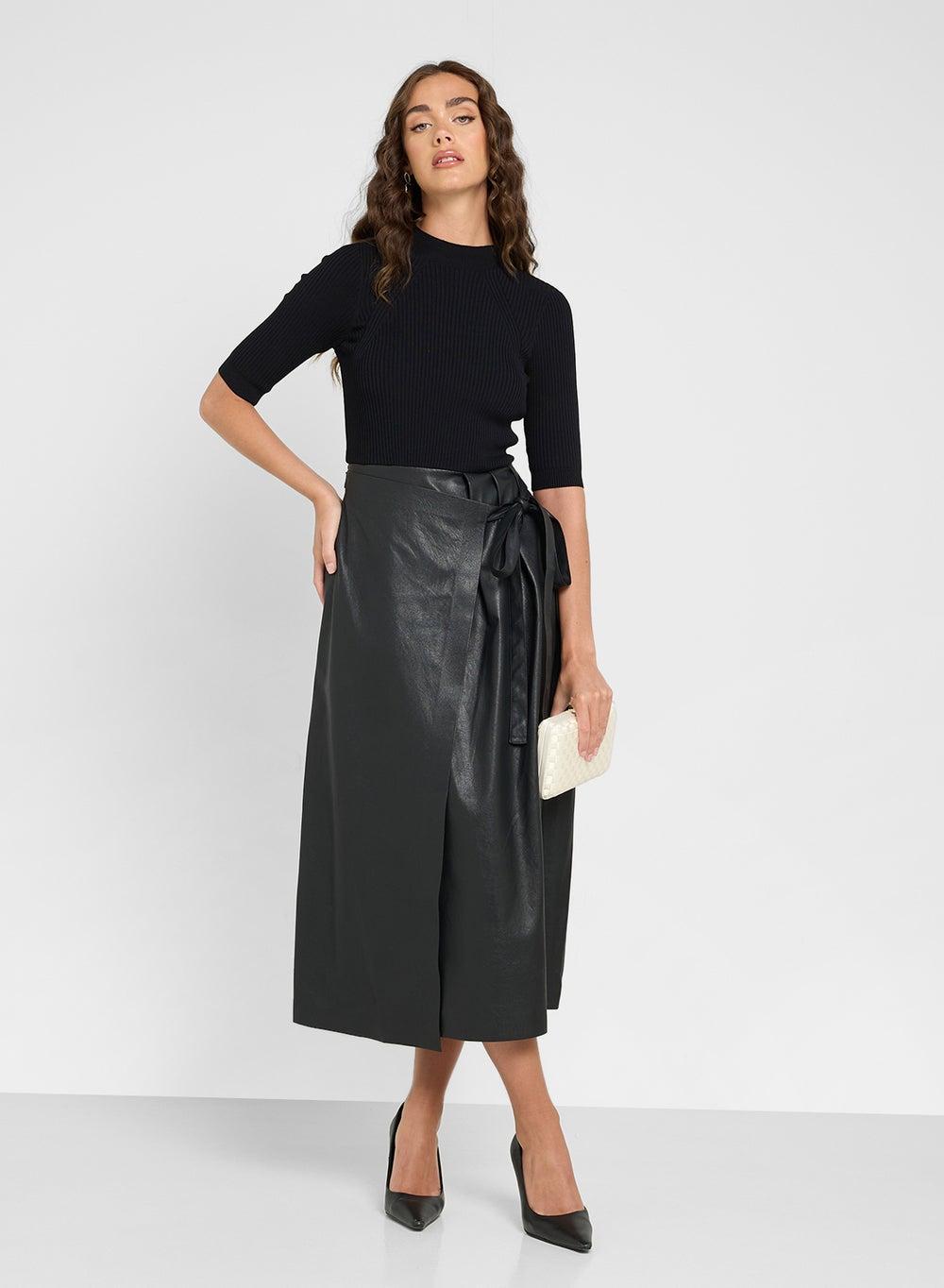 Ted Baker PU High Waist Skirt - Image 1