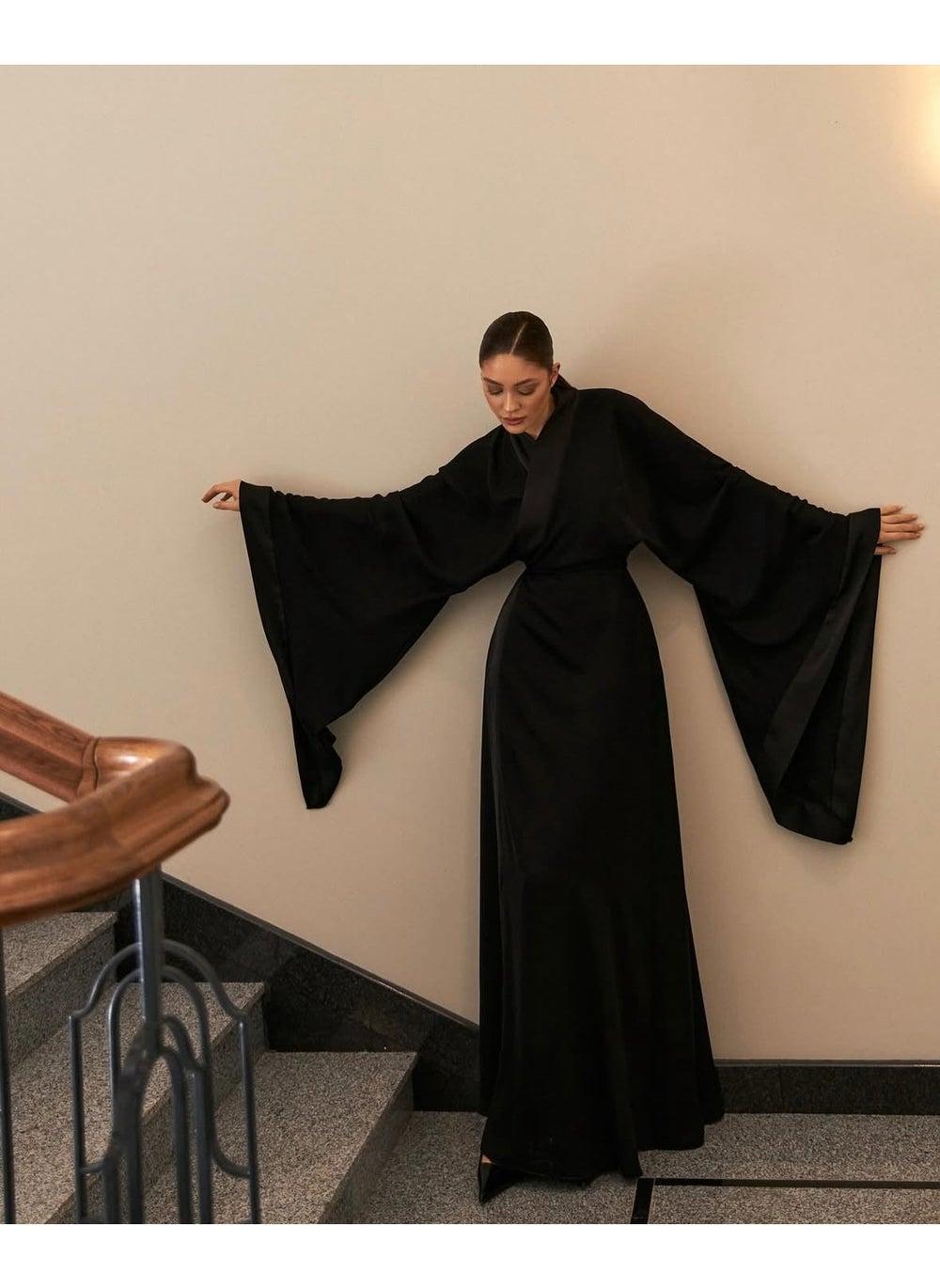 Abaya Geisha in Thin Crepe with Silk Threads - Image 1