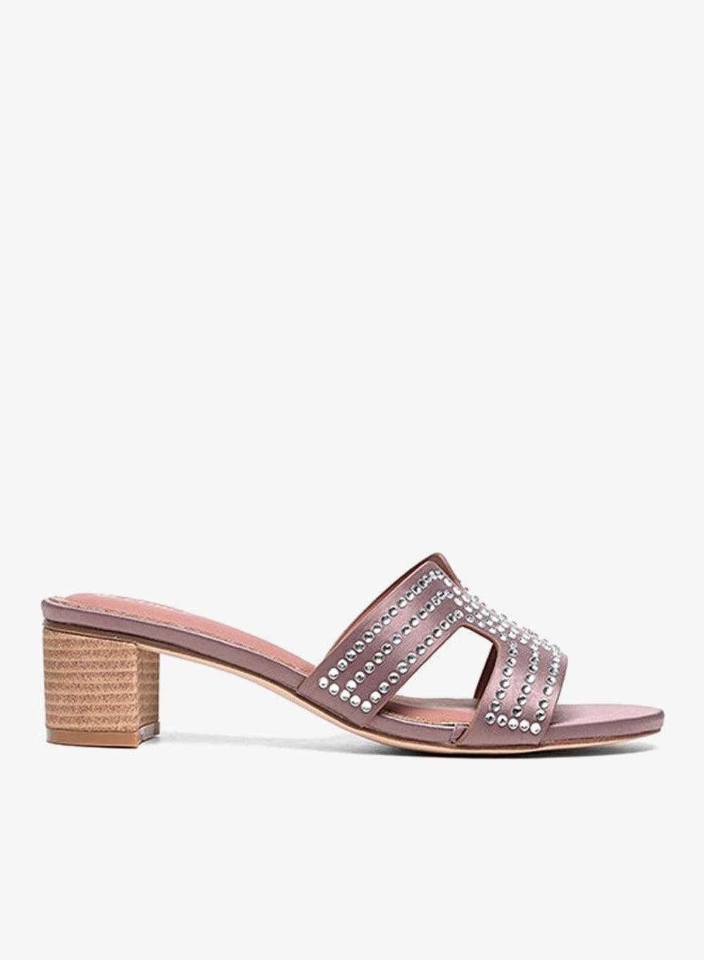 Crystal Embellished Mule Heel with Block Heel - Image 1