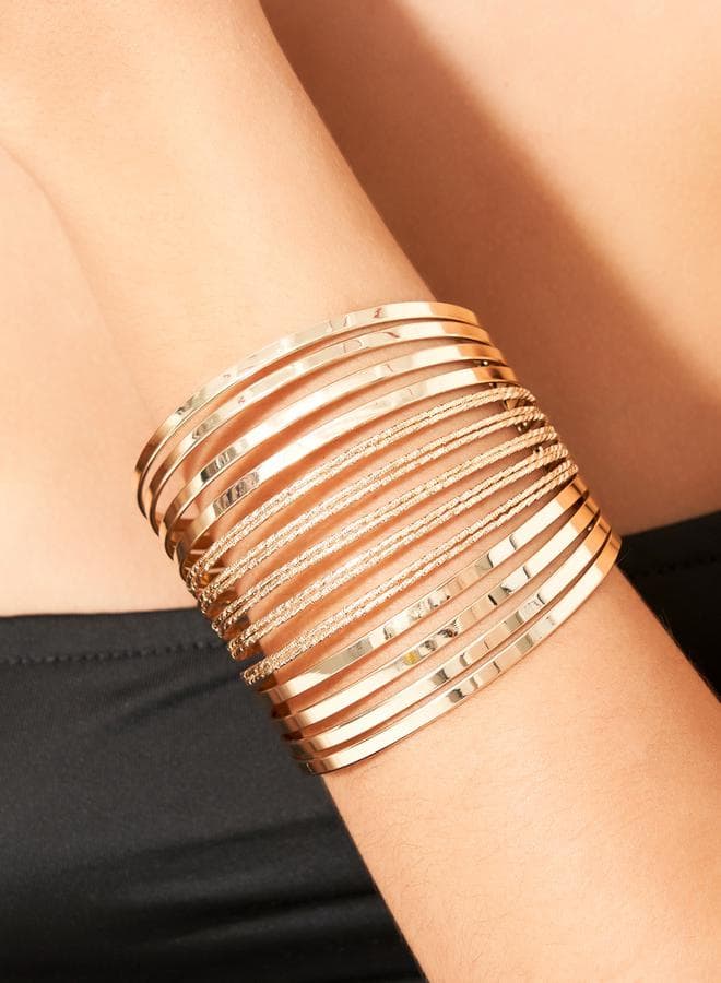 Cut-Out Detail Open Cuff Bracelet - Image 1