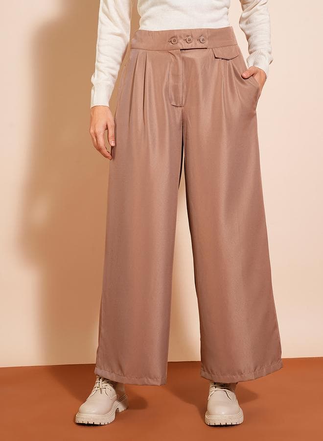Globus High-Rise Pleated Wide-Leg Trousers - Image 1
