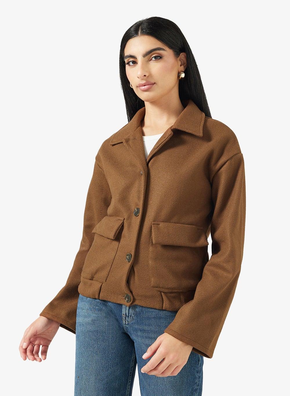 Short Button-Down Coat for Women - Image 1