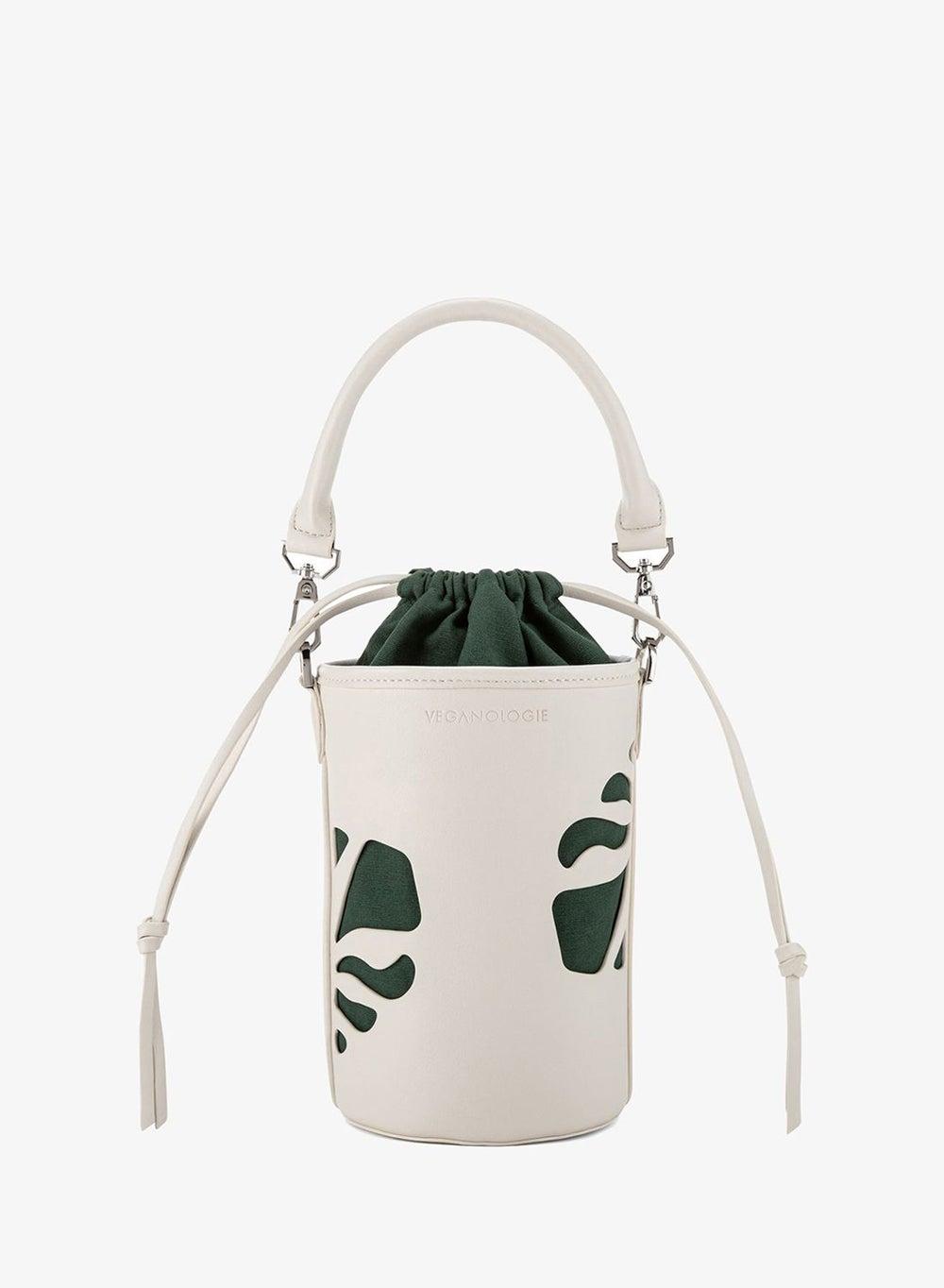 White Bucket Bag in 2 Bamboo Stems - Image 1