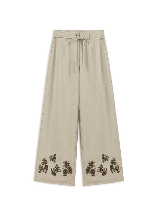 Relaxed Fit Embellished Wide Leg Trousers - Image 1