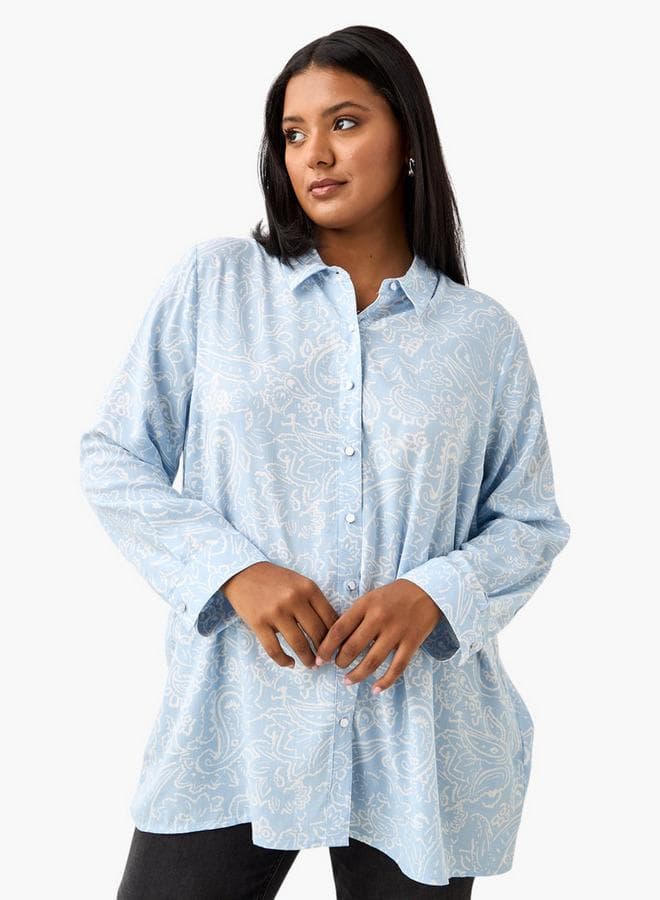 Plus Size Ulla Popken Paisley Print Shirt - Image 1