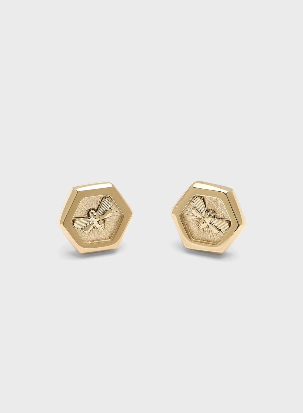 Minima Bee Collection Yellow Gold Stud Earrings 24100106 - Image 1