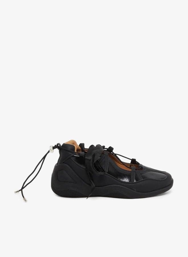 Women Black Ballerina Sneakers for Everyday Casual Wear - Image 1
