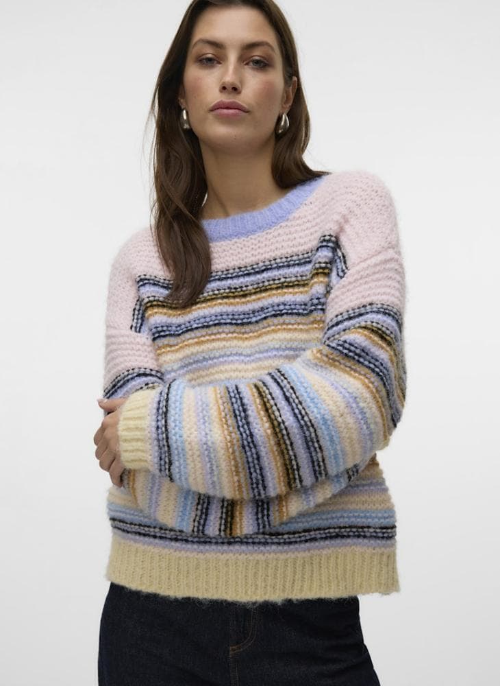 Crew Neck Ribbed Sweater for Everyday Layering - Image 1