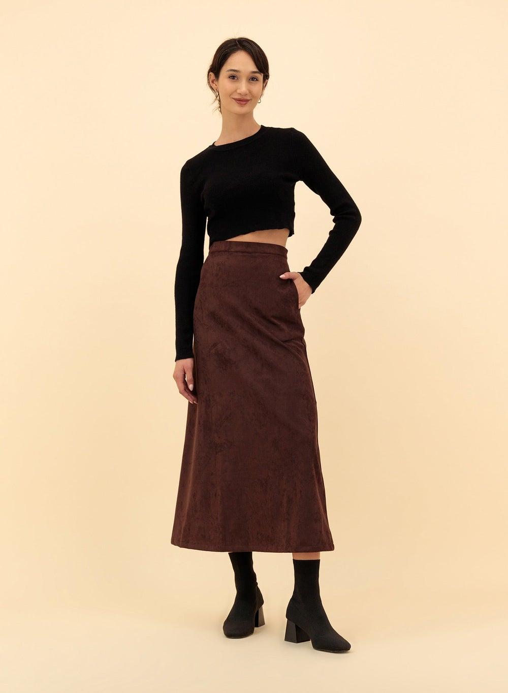 Maxi Suede Skirt - Image 1