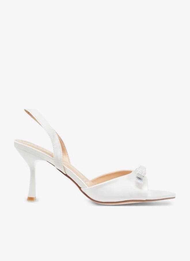 Women's Embellished Bow Slingback Stiletto Sandals - Image 1