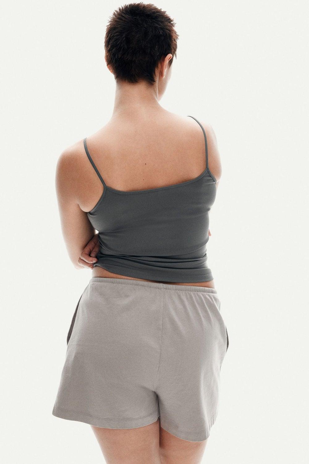 Cotton Jersey Drawstring Shorts with High Waist - Image 1