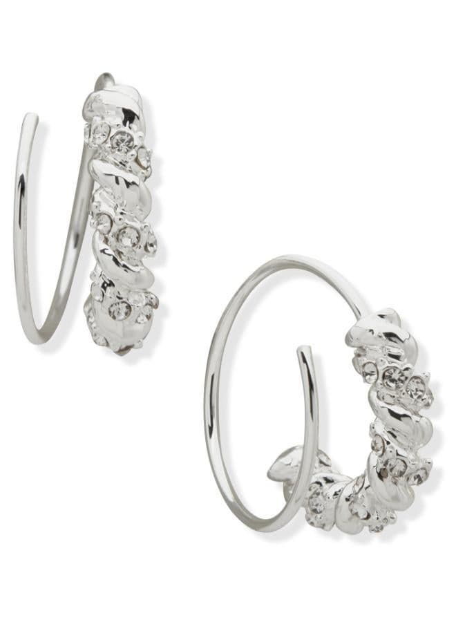 Pe 17Mm Corkscrew Twisted Huggie Hoop Earrings - Image 1