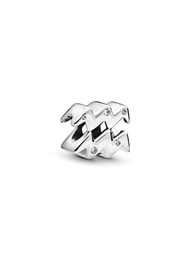 Sparkling Aquarius Sterling Silver Zodiac Charm - Image 1