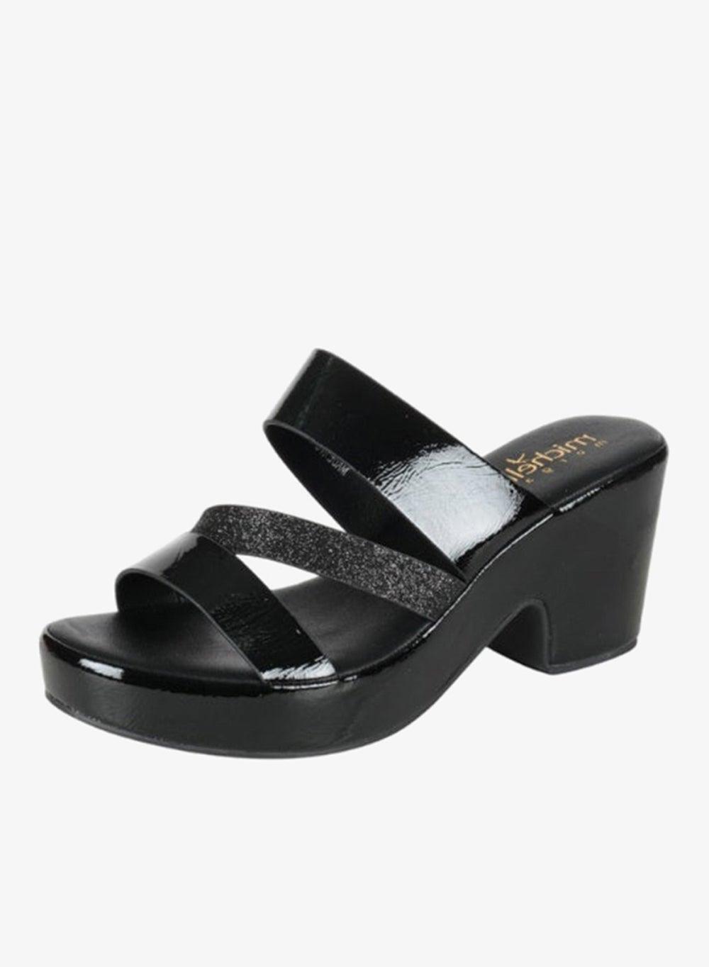 092-2958 Michelle Morgan Black Block Heel Sandals 4RJ851 - Image 1