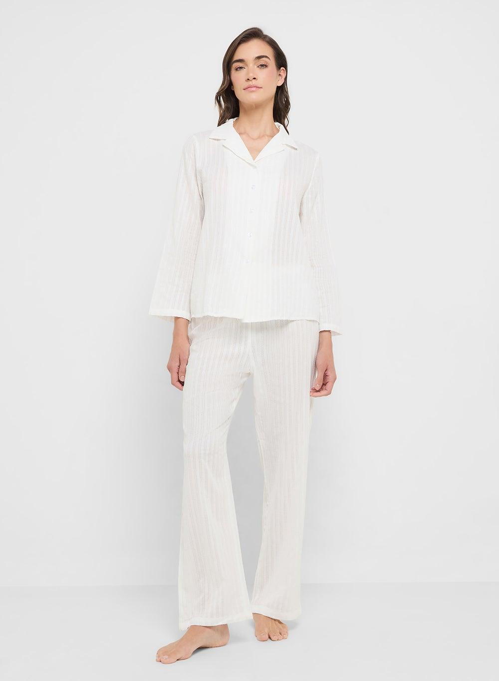 Button Down Top & Pant Pyjama Set - Image 1