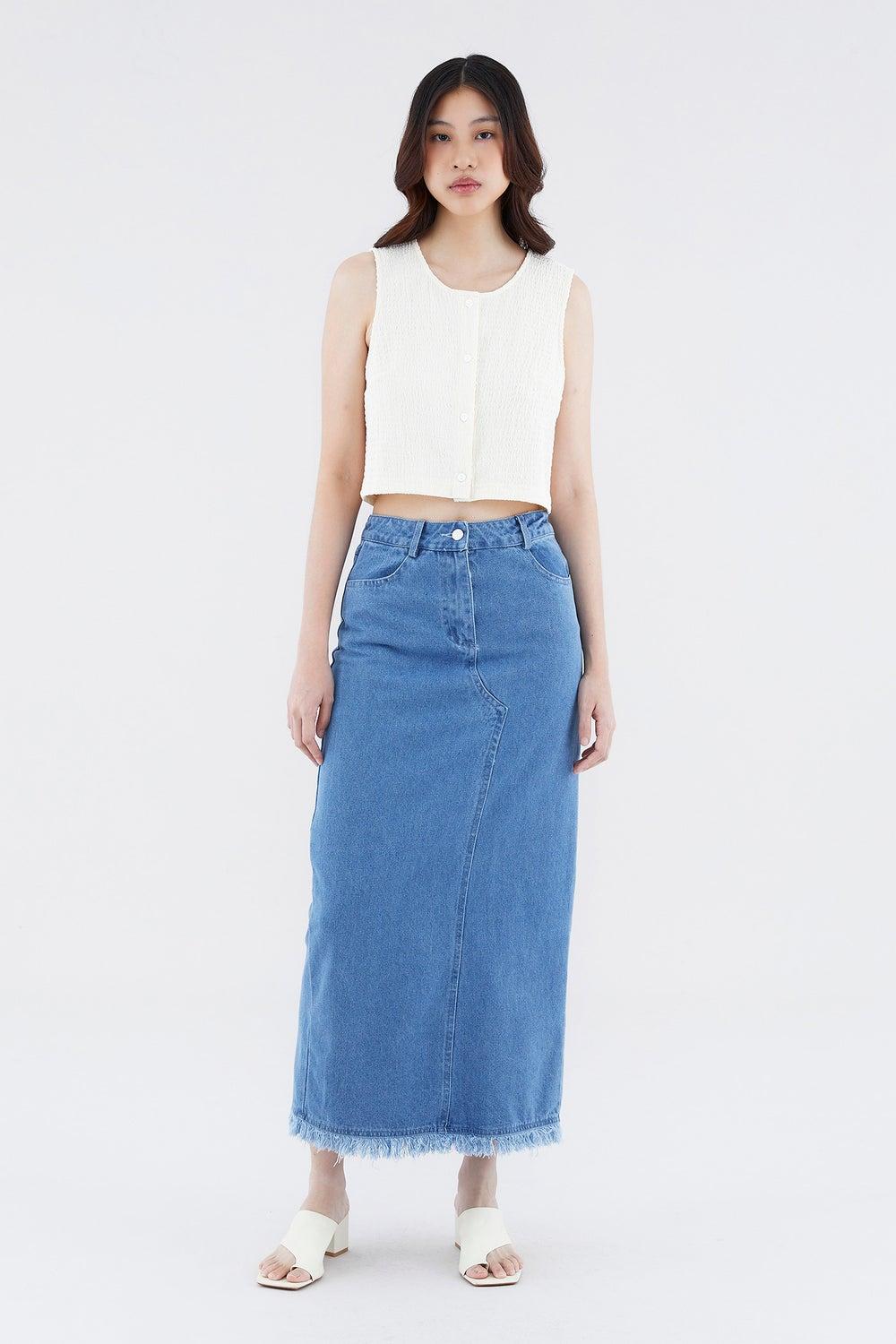 Kalus Straight Denim Maxi Skirt - Image 1