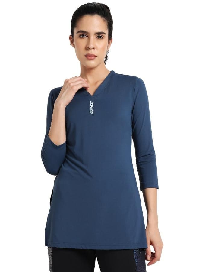 Women's V-Neck Modest Yoga Tunic Top - Image 1