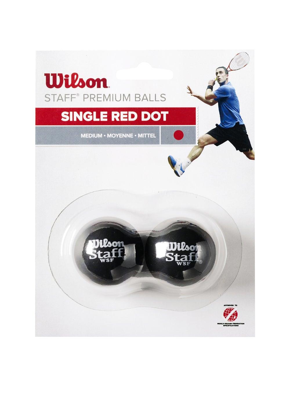 Wilson Staff Squash Balls Pack of 2, 1 Red Dot - Image 1