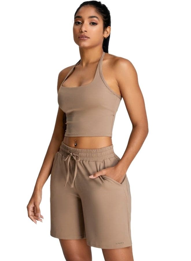 Women’s Mid Waist Loose Fit Workout Yoga Shorts - Image 1