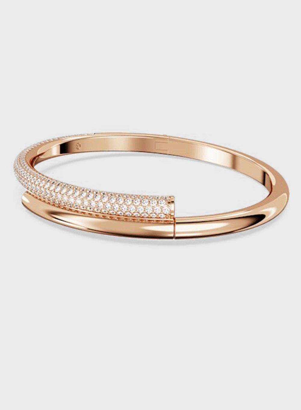 Dextera Rose Gold Plated Bracelet with White Crystals - Image 1