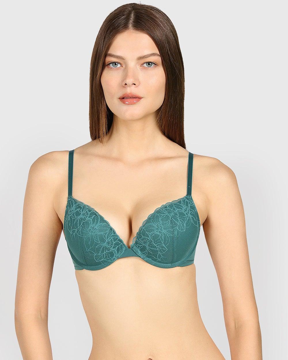 La Senza Light Push-Up Plunge Bra in Mediterranea - Image 1