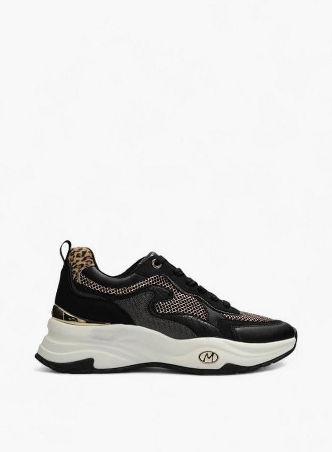 Panelled Lace-Up Low-Top Sneakers - Image 1