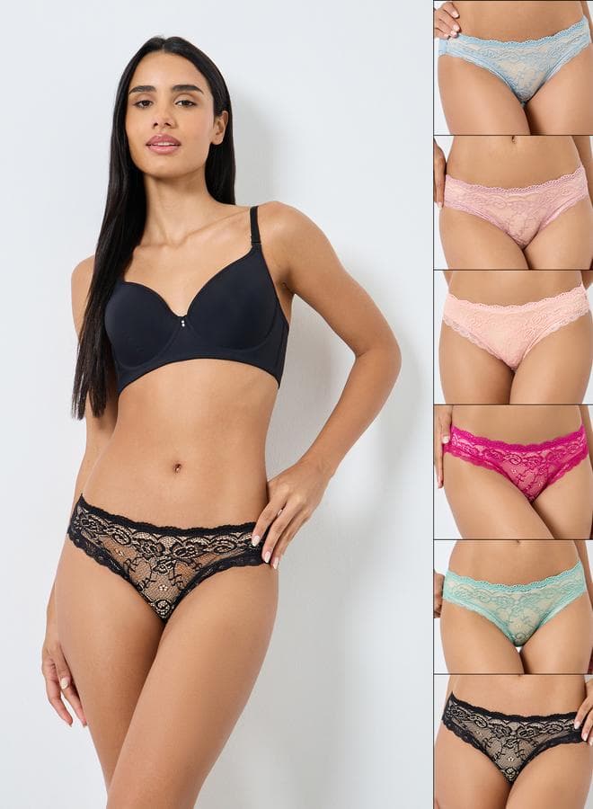 Styli Set of 6 Lace Bikini Briefs - Image 1