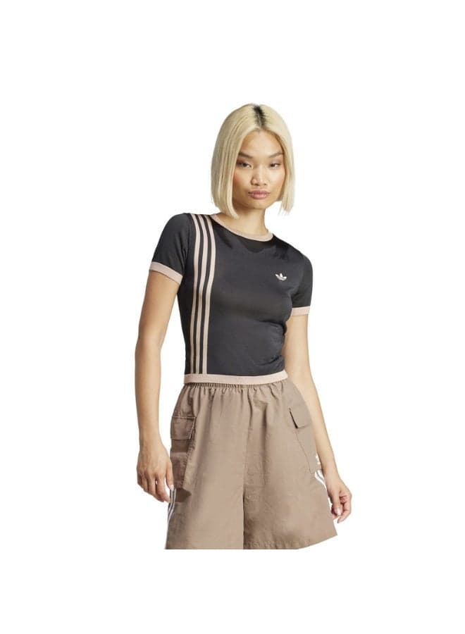 Knitted 3-Stripes Short Tee for Women - Image 1