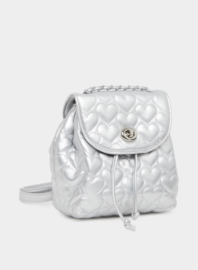 Styli Heart Quilted Laptop Backpack - Image 1