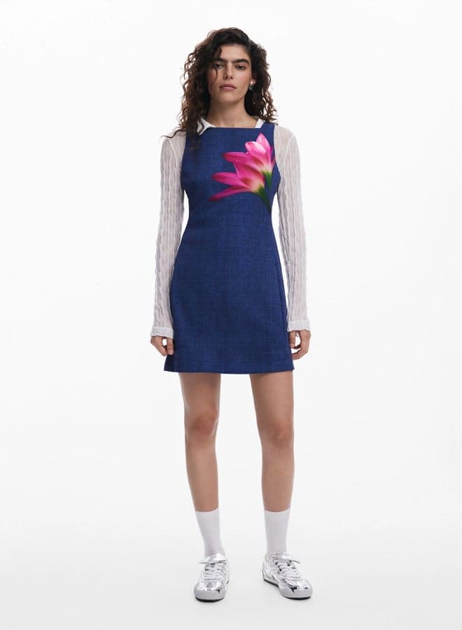 Floral Print A-Line Mini Dress - Image 1