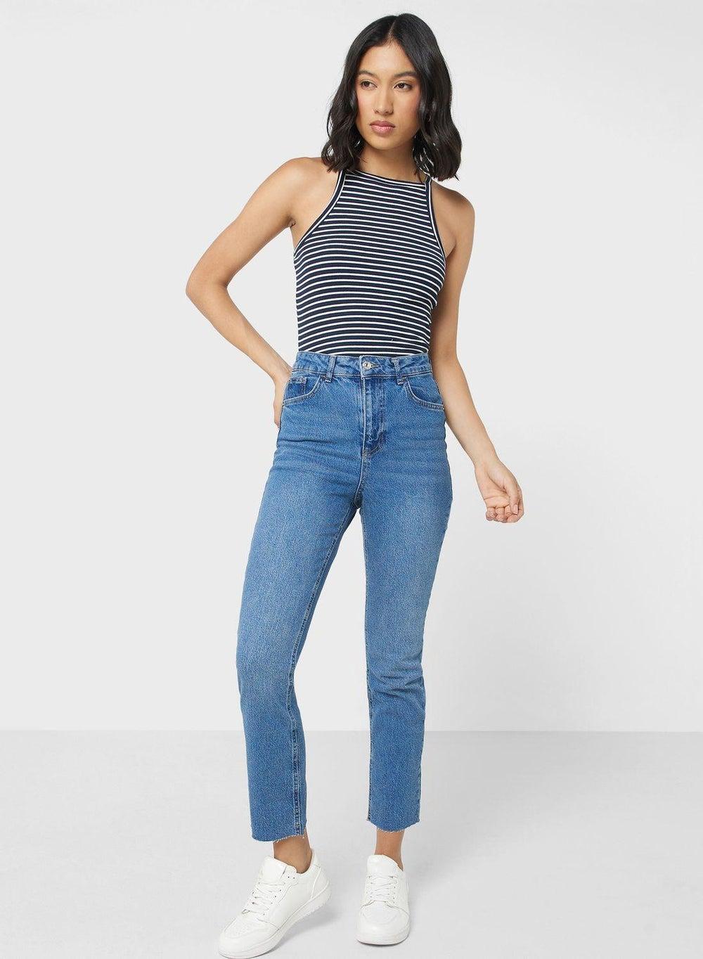 Vintage Straight High Waist Jeans for Women - Image 1