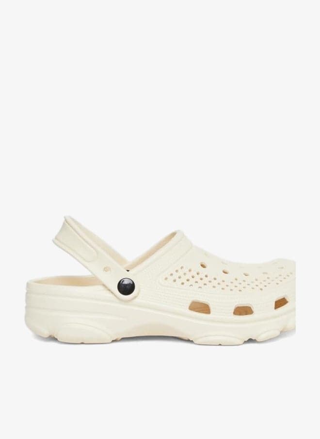 Vamp Perforated Solid Heel Strap Clogs - Image 1