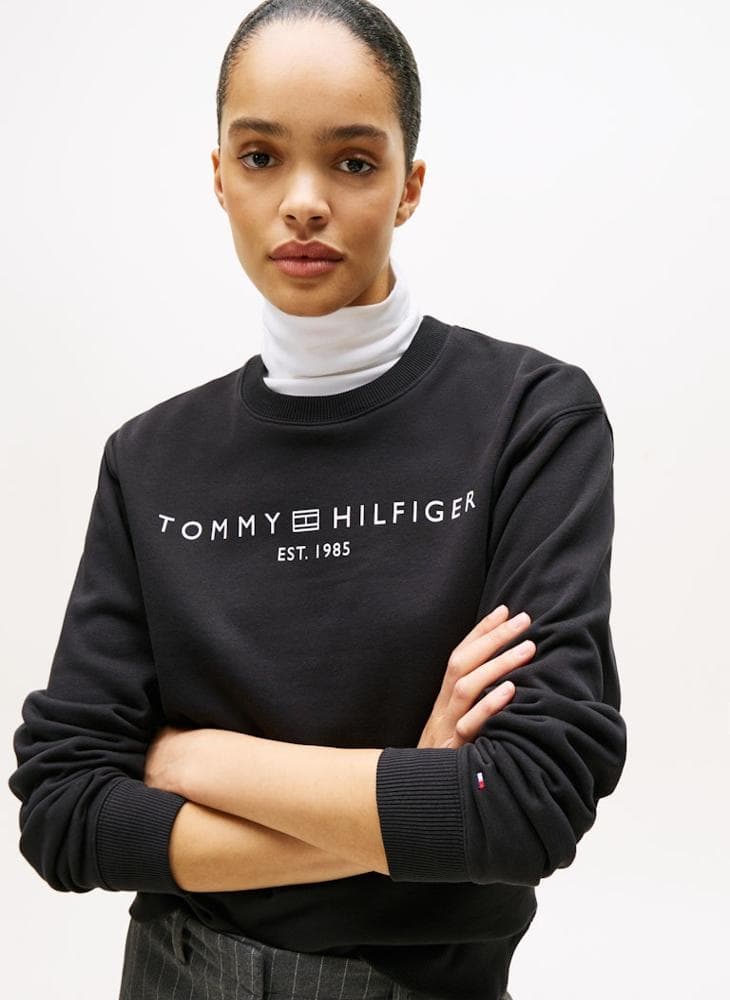 Graphic Crew Neck Sweatshirt with Soft Fleece Finish - Image 1
