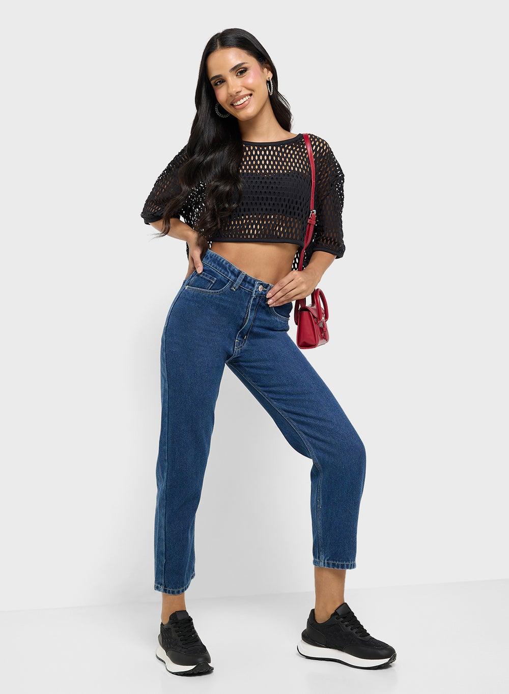 High Rise Mom Jeans for Everyday Wear - Image 1