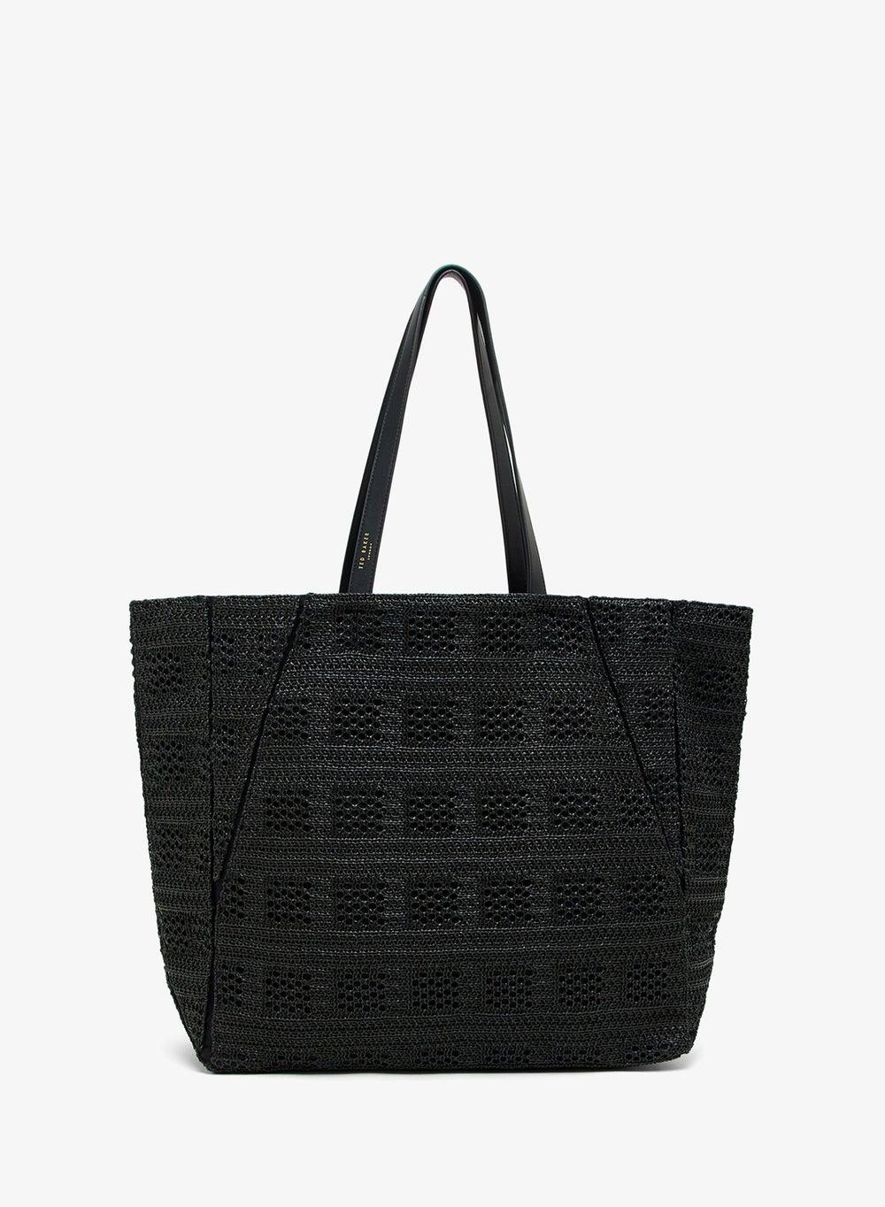 Ted Baker Raffia Straw Collapsible Puzzle Tote - Image 1