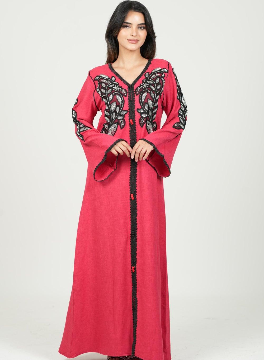 Embroidered Jalabiya Dress for Elegant Traditional Wear - Image 1