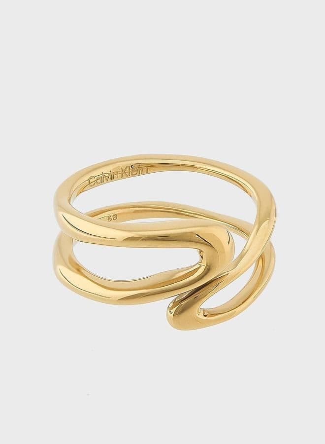 Calvin Klein Ck Statement Links Open Ring Gold 35000752E - Image 1