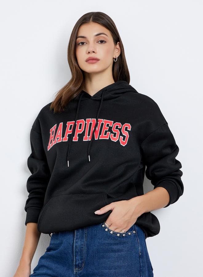 Take Two Women Black Slogan Print Hoodie - Image 1