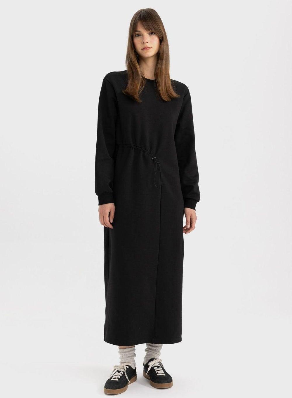 Drawstring Jersey Maxi Dress - Image 1
