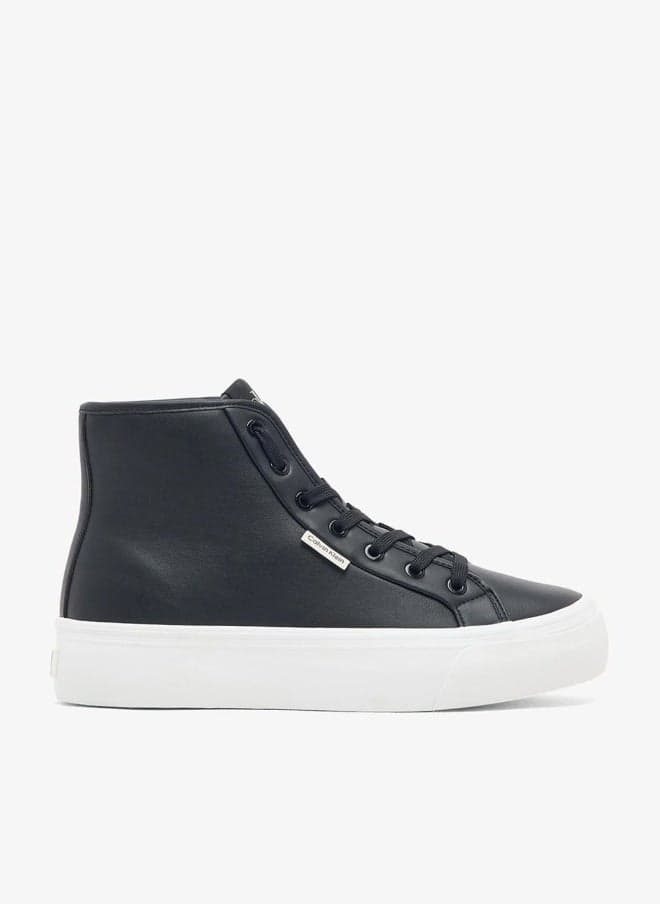 Casual Low Top Sneakers with Leather Upper - Image 1