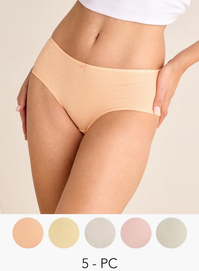 5-Pack Bow Detail Briefs with Elasticated Waistband - Image 1