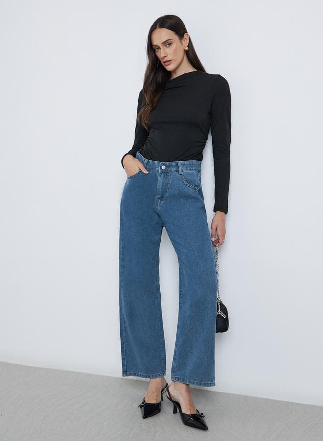Styli High Rise Wide Leg Jeans - Image 1
