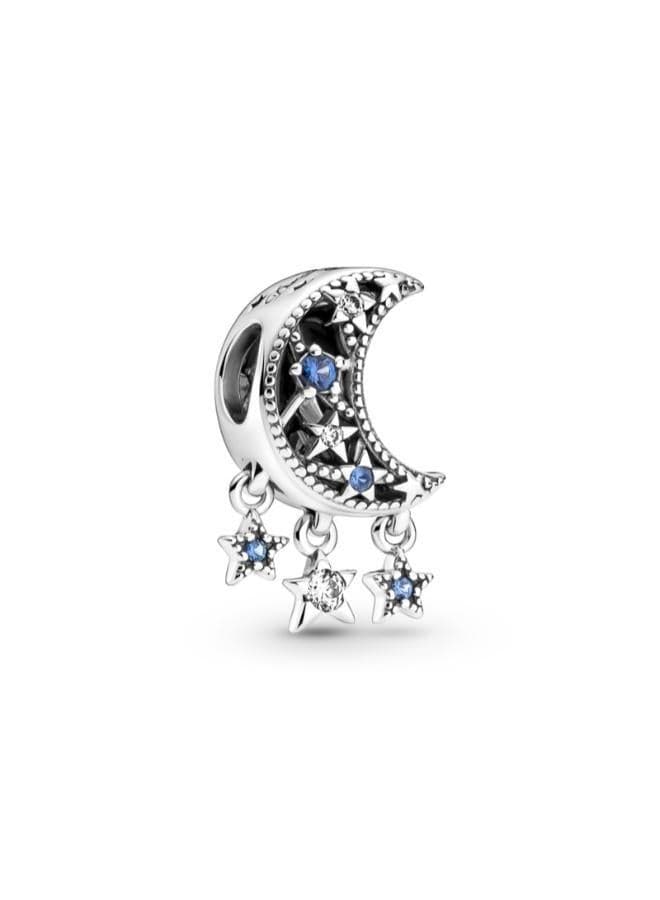 Star & Crescent Moon Sterling Silver Charm - Image 1