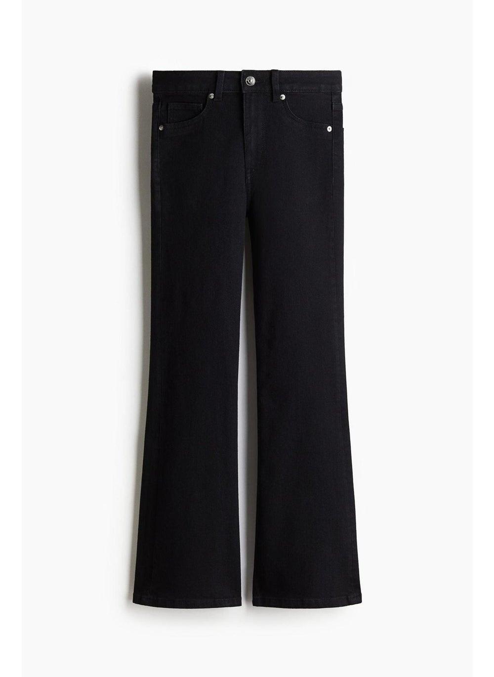 Flared High-Waist Jeans with Stretch Comfort - Image 1